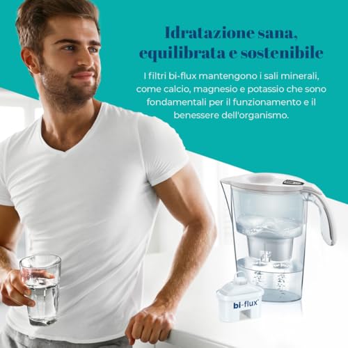 Detalle de LAICA bi-flux 12 Filtri Acqua – Riduce Cloro, Calcare e Metalli Pesanti, Preserva i Sali Minerali
