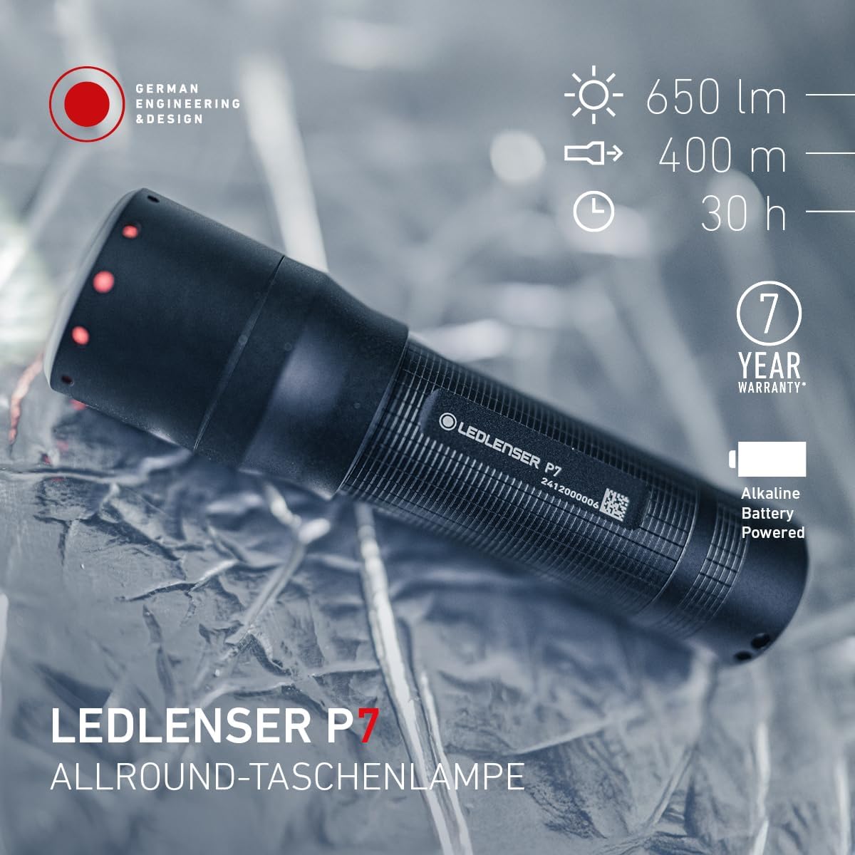 Thumbnail 1 de Ledlenser P7 LED Taschenlampe – 650 Lumen, 400 m Zoom, kompakt & vielseitig