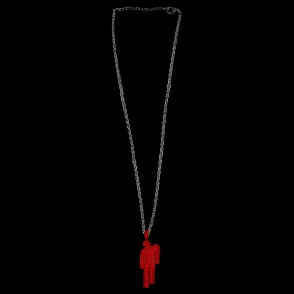 Detalle de AOLIAY Multicoloured Humanoid Diamond Necklace – Stainless Steel with Cubic Zirconia Pendant