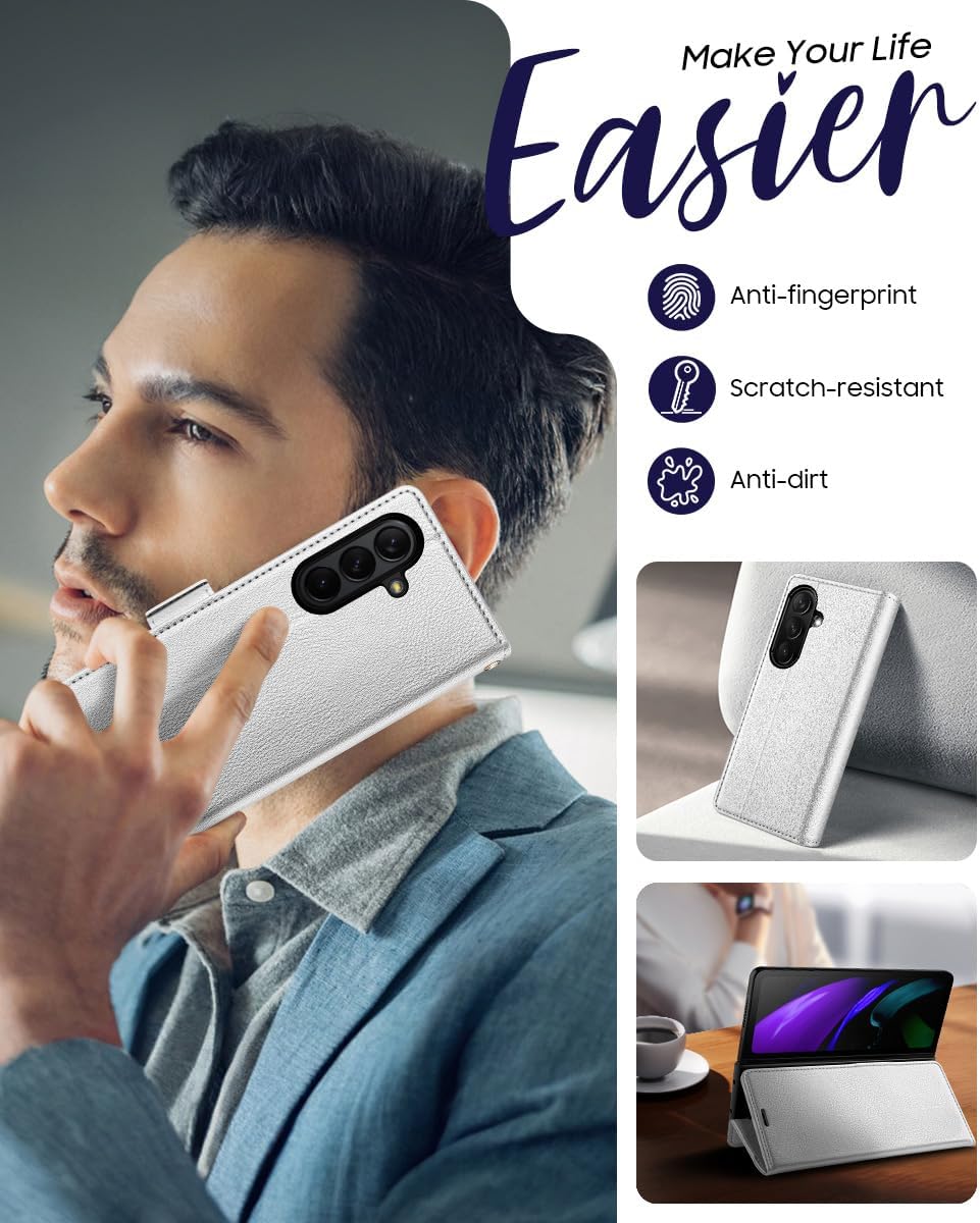 Thumbnail 6 de OCASE Hülle für Galaxy Z Fold7 – Premium PU Leder, RFID-Schutz, Standfunktion, 4 Kartenfächer