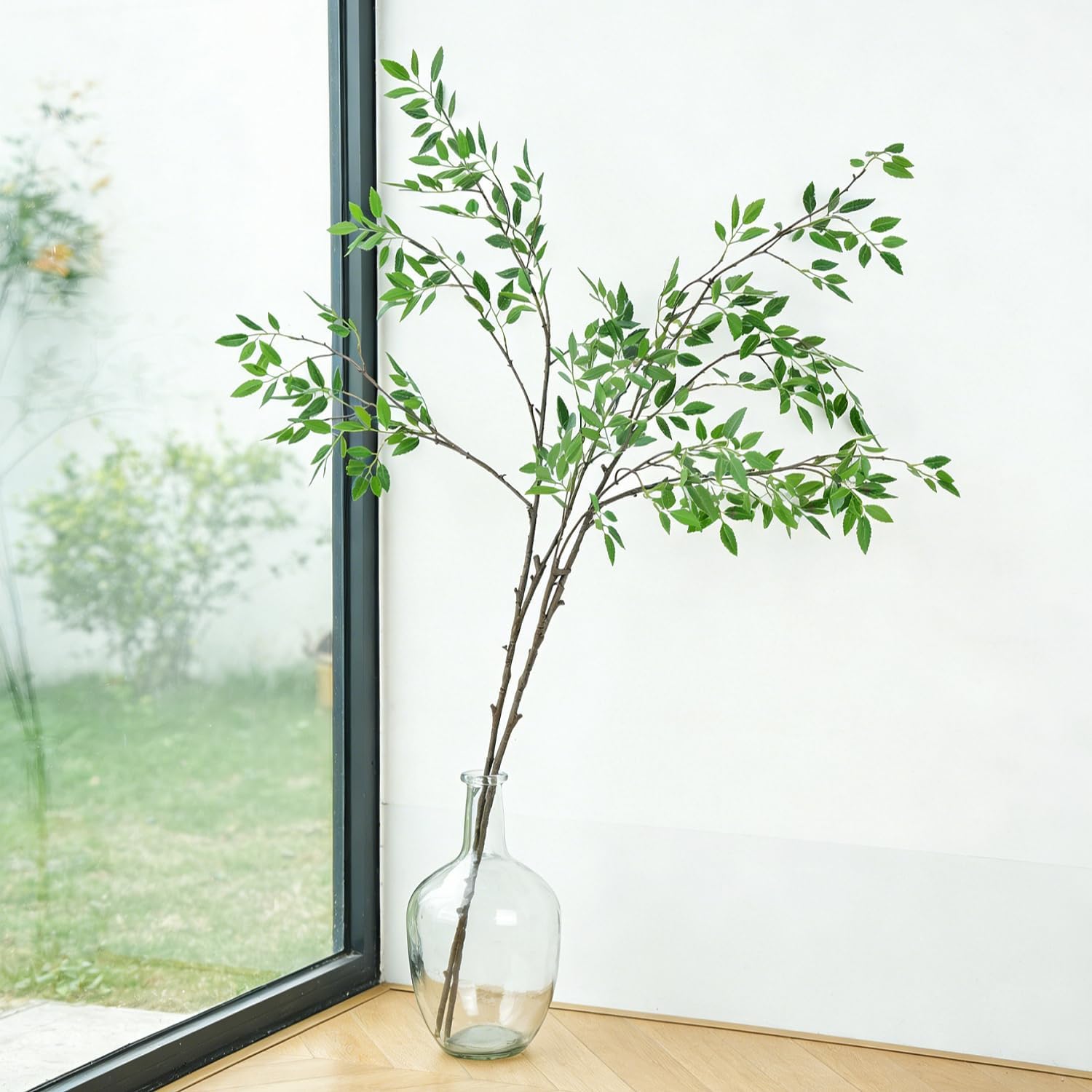 Detalle de MeDemcor Artificial Ficus Branches, 47.2-Inch Greenery Stems, 2-Pack