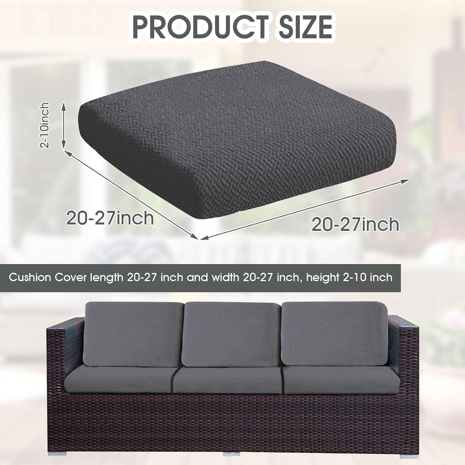 Thumbnail 3 de MIFXIN Sofa Cushion Covers, 3-Piece Set