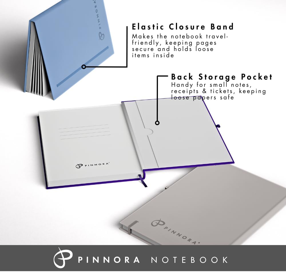 Thumbnail 2 de Pinnora Black A5 Notebook – Lined Journal and Monthly Planner