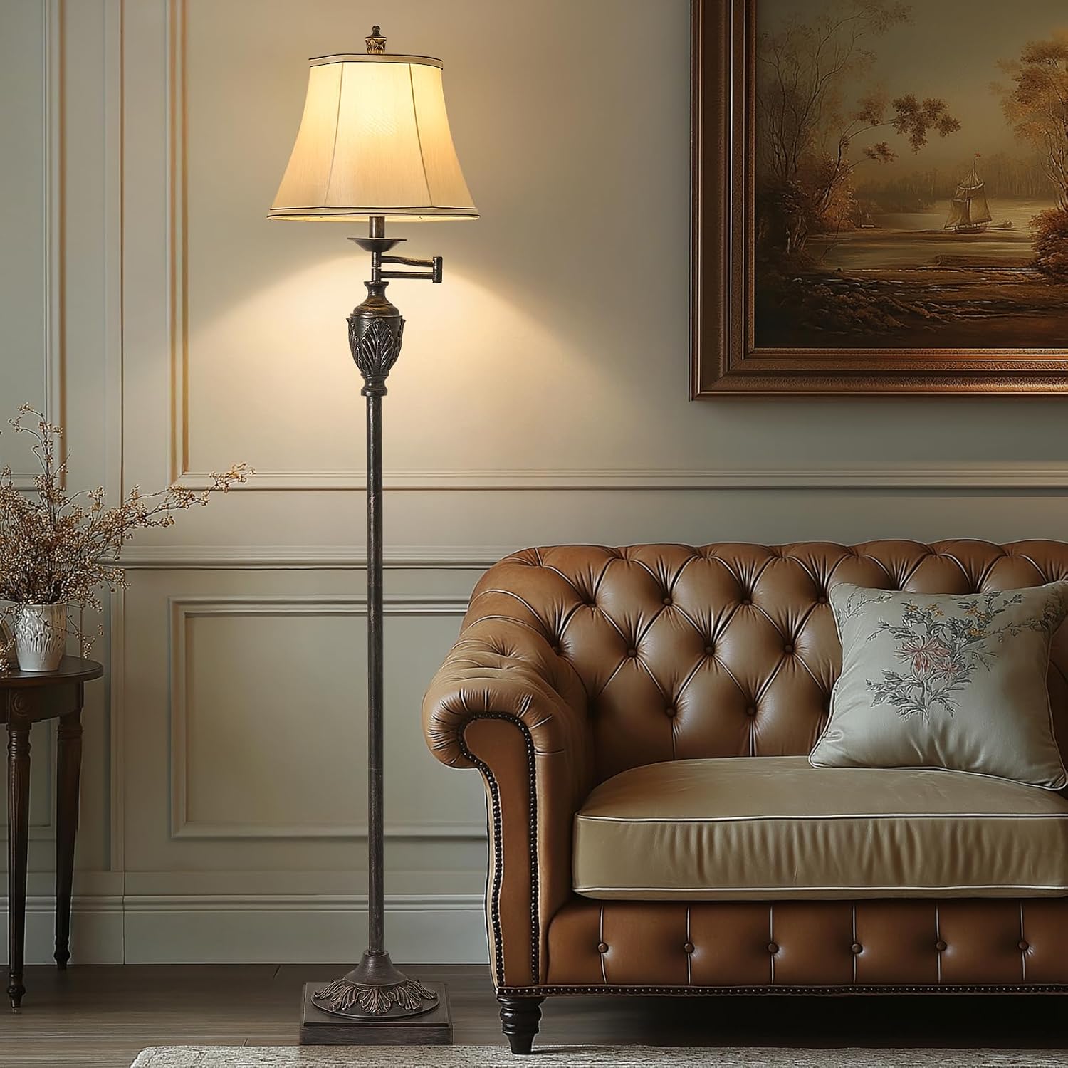 Thumbnail 5 de AIDENOEY HYFLOOR009 Traditional Floor Lamp, 350° Swing Arm, Antique Black