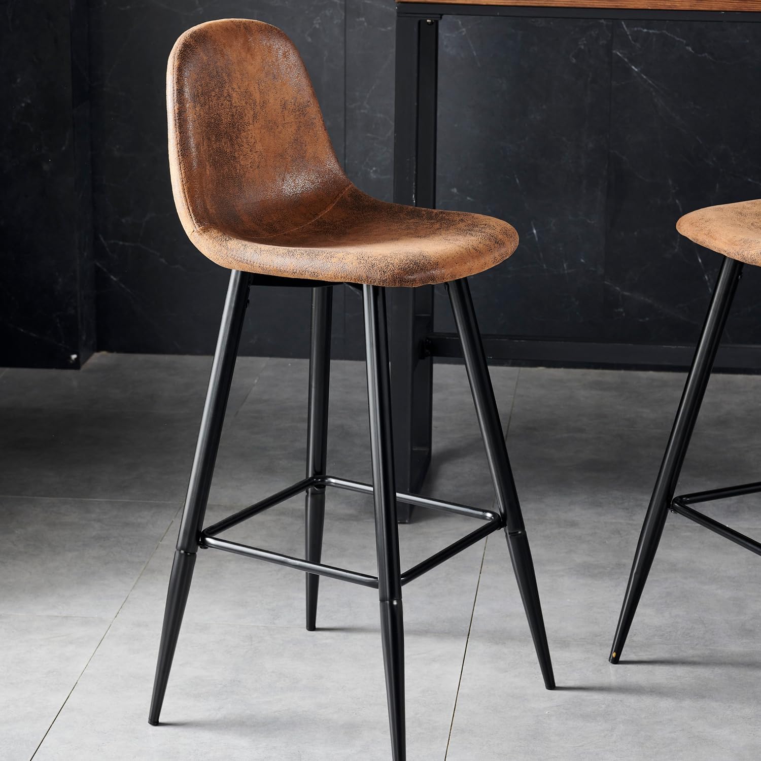 Thumbnail 5 de MEUBLE COSY set di 4 sgabelli da bar con poggiapiedi, altezza 72,5 cm e schienale