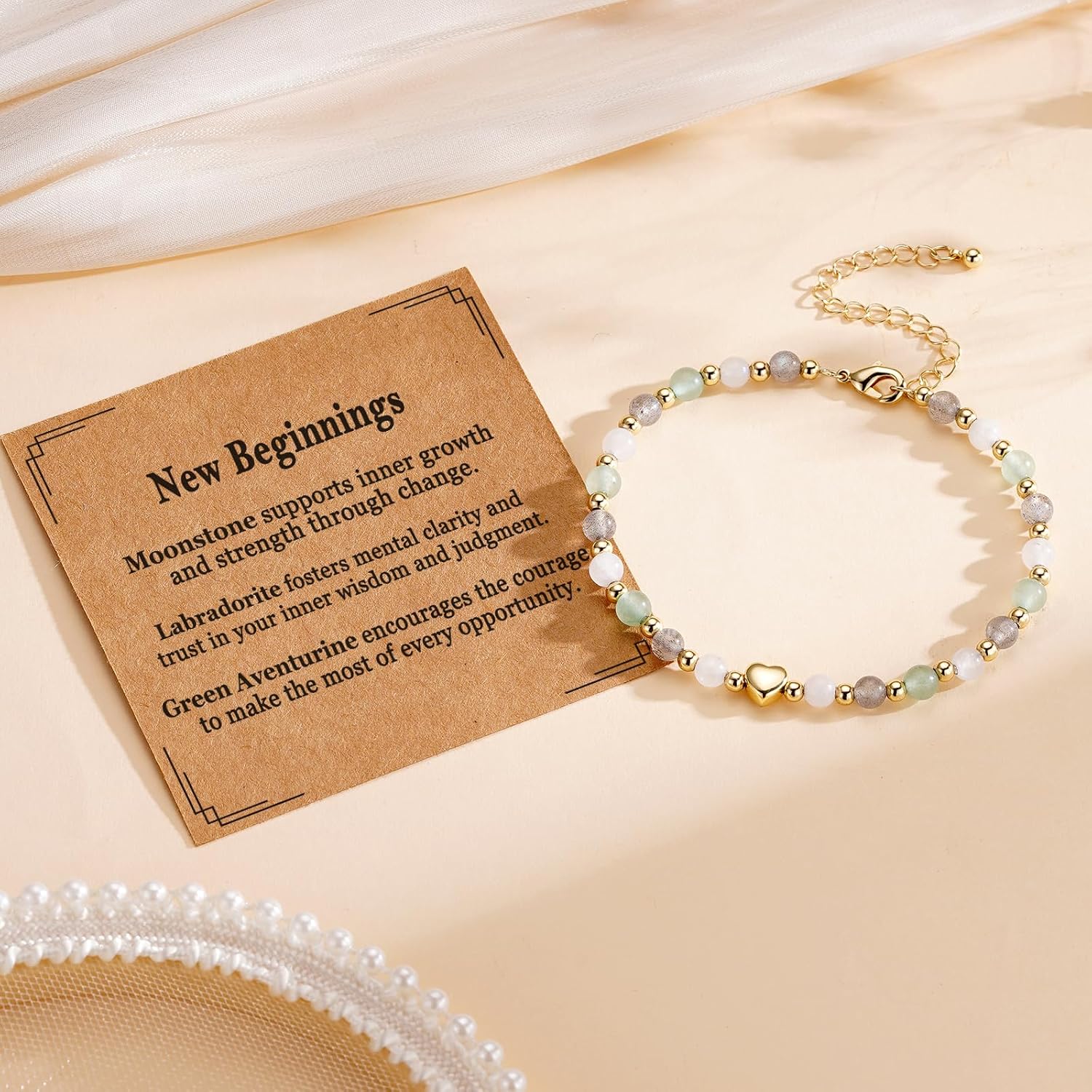 Detalle 1 de Lydow Natural Crystal Bracelet, 6.5-Inch
