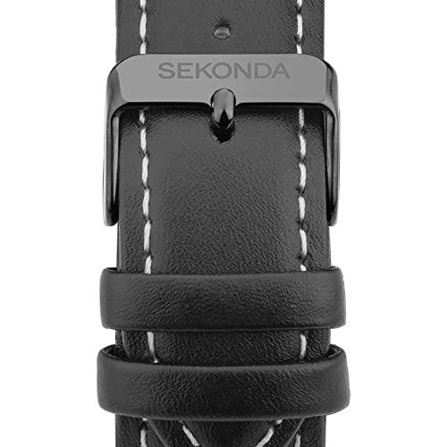 Thumbnail 4 de Sekonda Men's Quartz Watch with Analogue Display and Black Leather Strap 3882.27