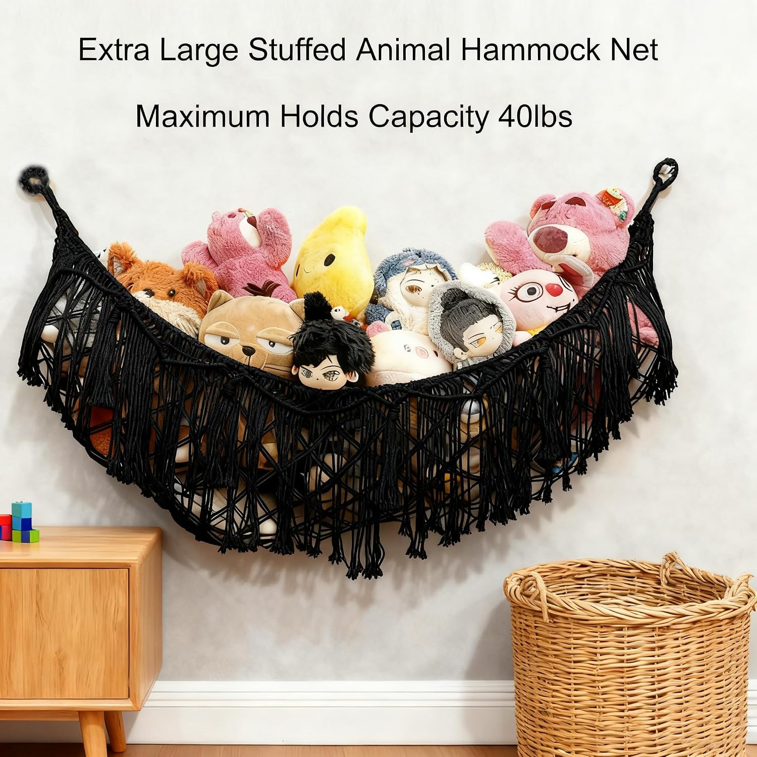 Detalle 2 de LXUNYI stuffed animal hammock, cotton rope