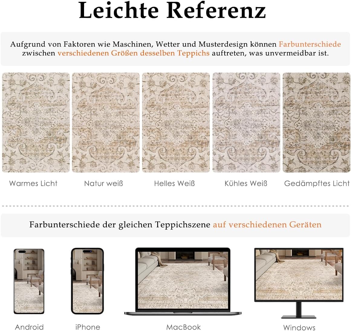 Thumbnail 1 de HUGEAR Vintage waschbarer Teppich Beige im Retro-Stil, 300x400 cm für Wohnzimmer & Schlafzimmer