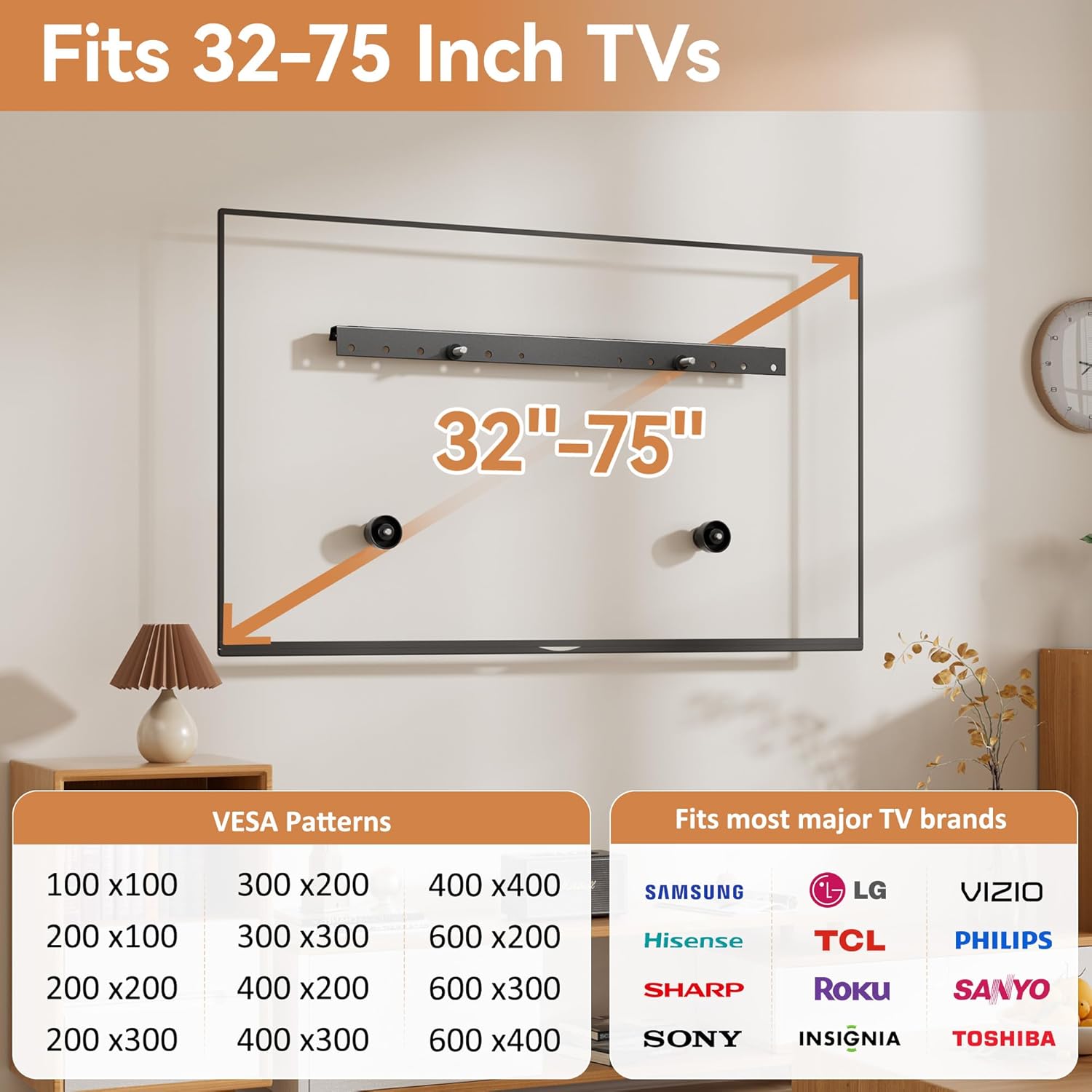 Detalle de Anteabee No Stud TV bracket, VESA 600x400