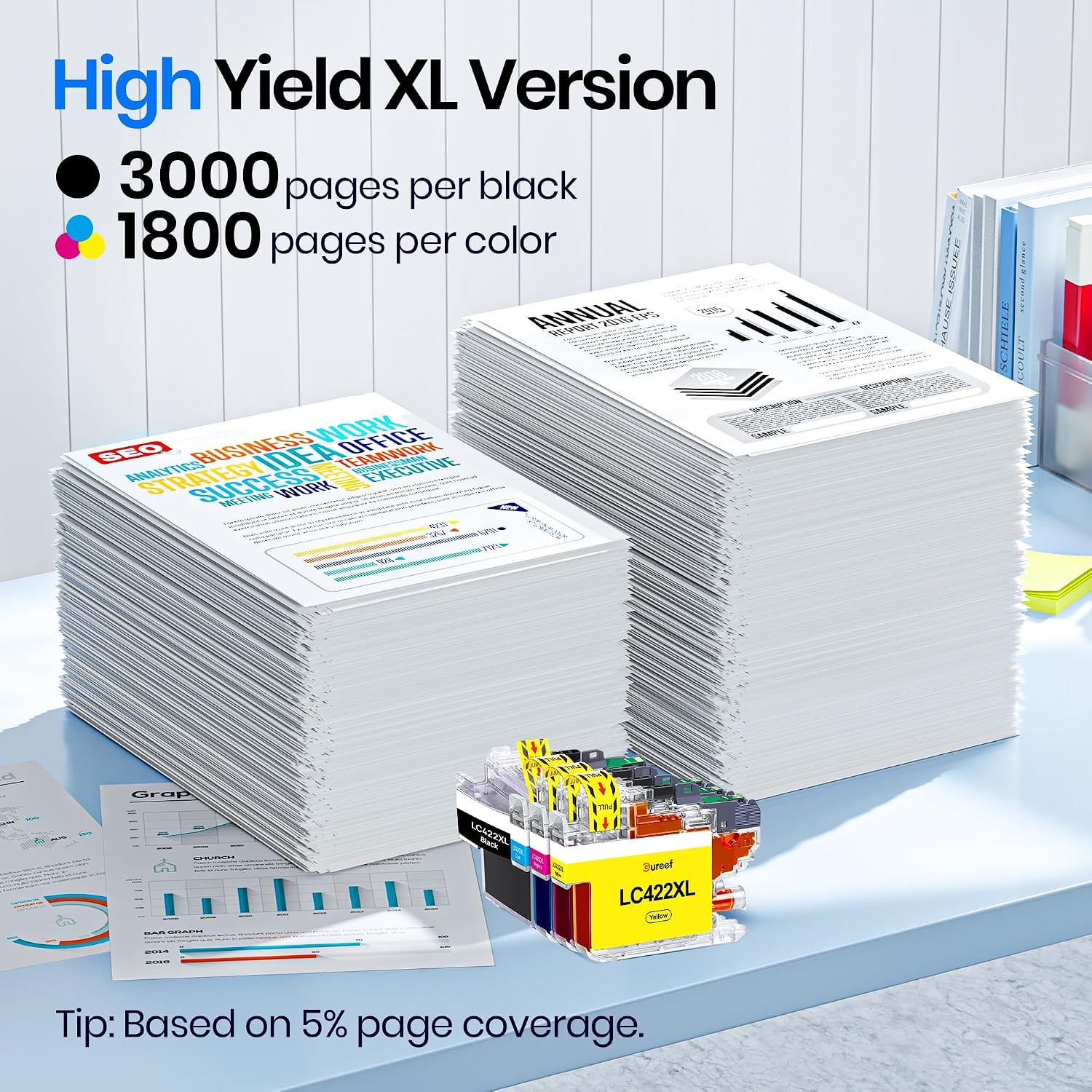 Detalle de Gureef LC422XL ink cartridges for Brother LC422