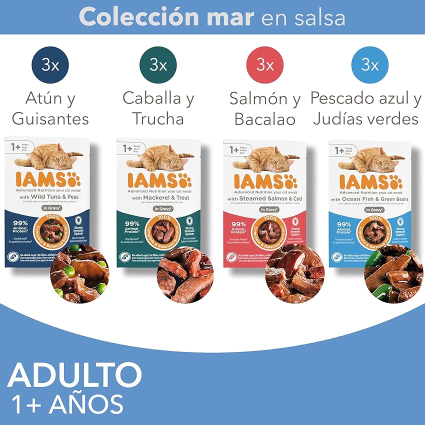 Detalle de IAMS Advanced Nutrition Sea Collection - Alimento húmedo para gatos 🐱