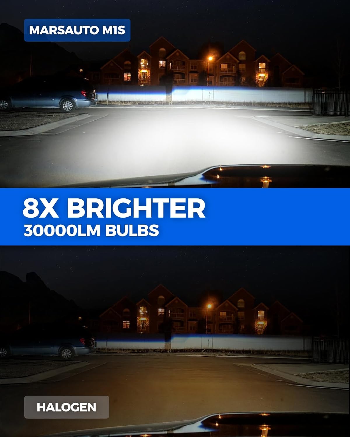 Thumbnail 1 de Marsauto H11/H8/H9 Bulbs: 30000LM, 1:1 MINI Design, 3-Min Plug & Play, IP68, Pack of 2