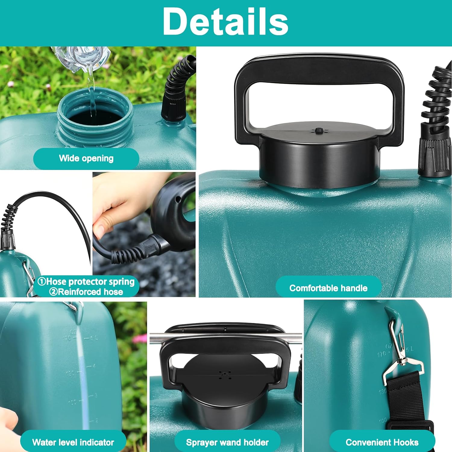 Thumbnail 4 de TLGREEN 5L Electric Garden Sprayer — 7.4V, 3 Adjustable Nozzles, USB Rechargeable, Telescopic Wand