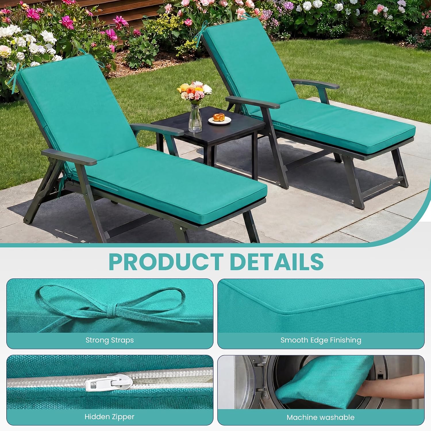 Detalle de Chaise Lounge Cushion 72 x 21 x 3 Inch