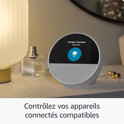 Detalle 2 de Amazon Echo Spot (Nouvelle génération) — Réveil connecté avec Alexa+ et son riche