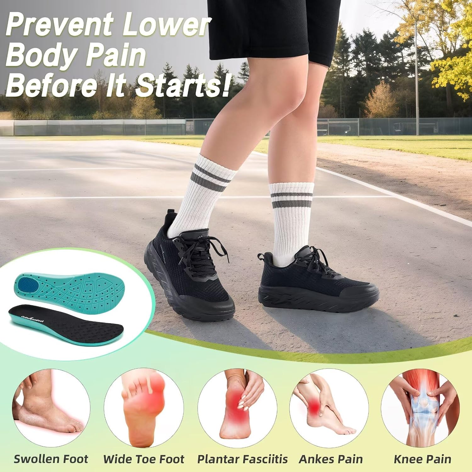 Detalle 2 de OrthoComfoot Women's Wide Orthopedic Sneakers with Knit Upper and Arch Support
