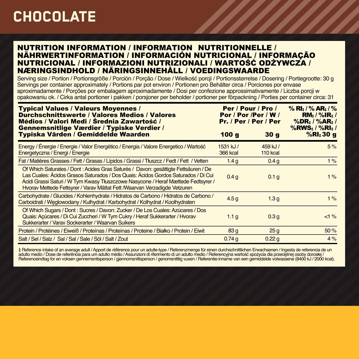 Thumbnail 6 de Optimum Nutrition Gold Standard 100% Whey Protein Isolate in Polvere – Cioccolato, 930 g (31 porzioni)