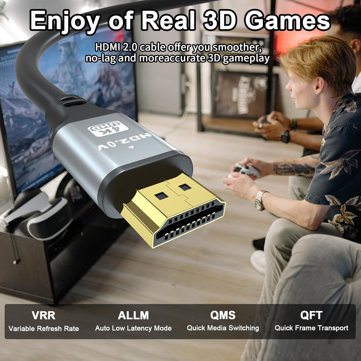 Thumbnail 3 de Jojobnj 4K HDMI Cable 2.0 (10m) with 18Gbps support and HDR/ARC compatibility