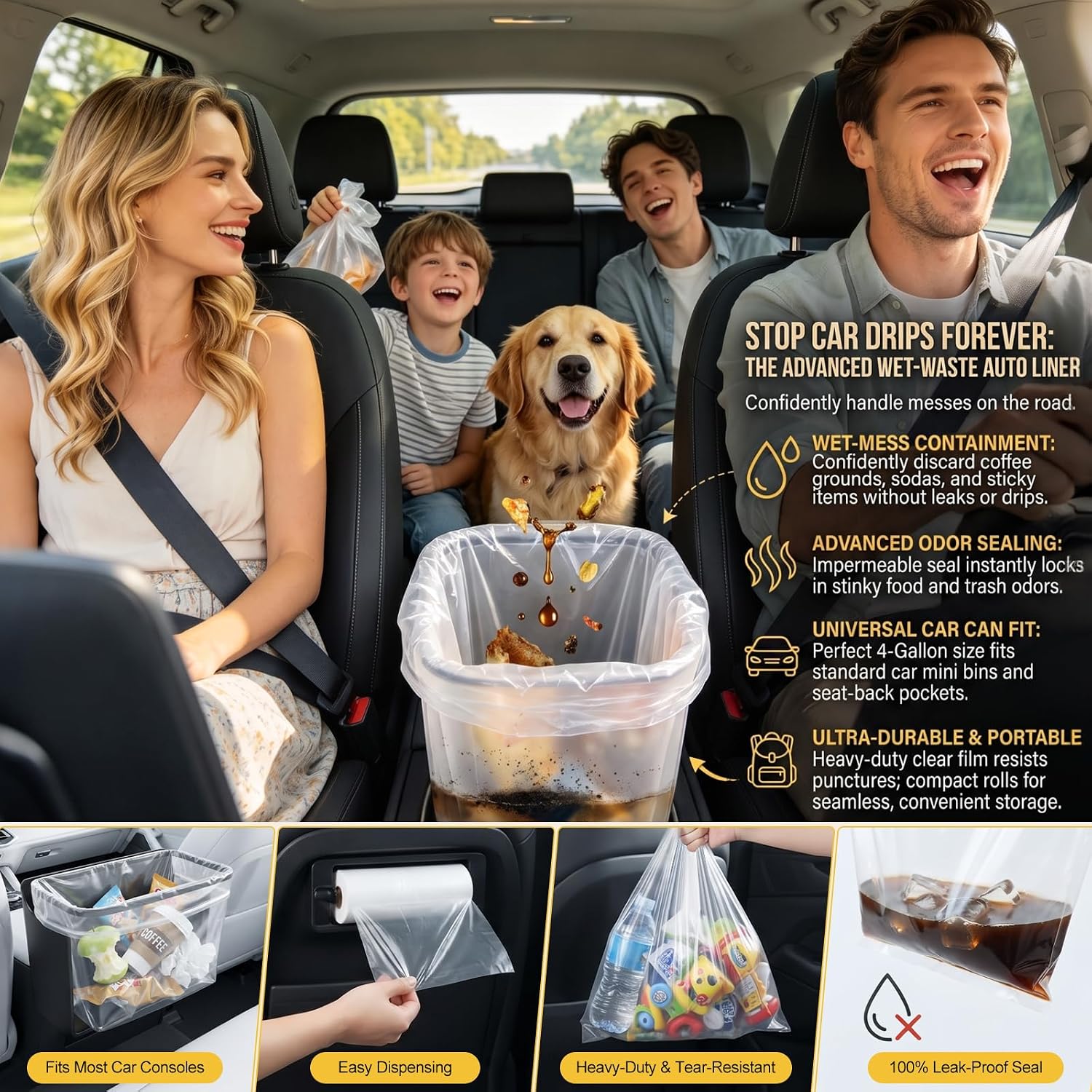 Thumbnail 4 de Rishpahu 4 Gallon Small Trash Bags — Unscented, 220 Ct, Transparent, 0.6Mil