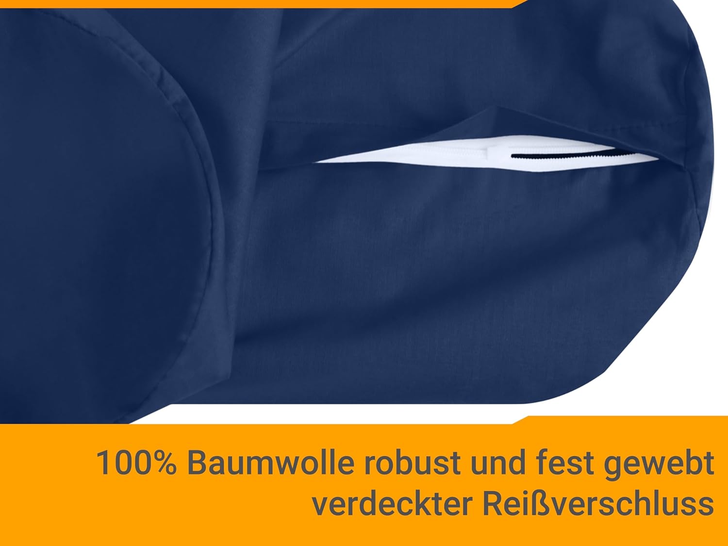 Detalle de Housse Coussin 40x15 Unie – Lot de 2 Navy par npluseins, coton durable et design discret