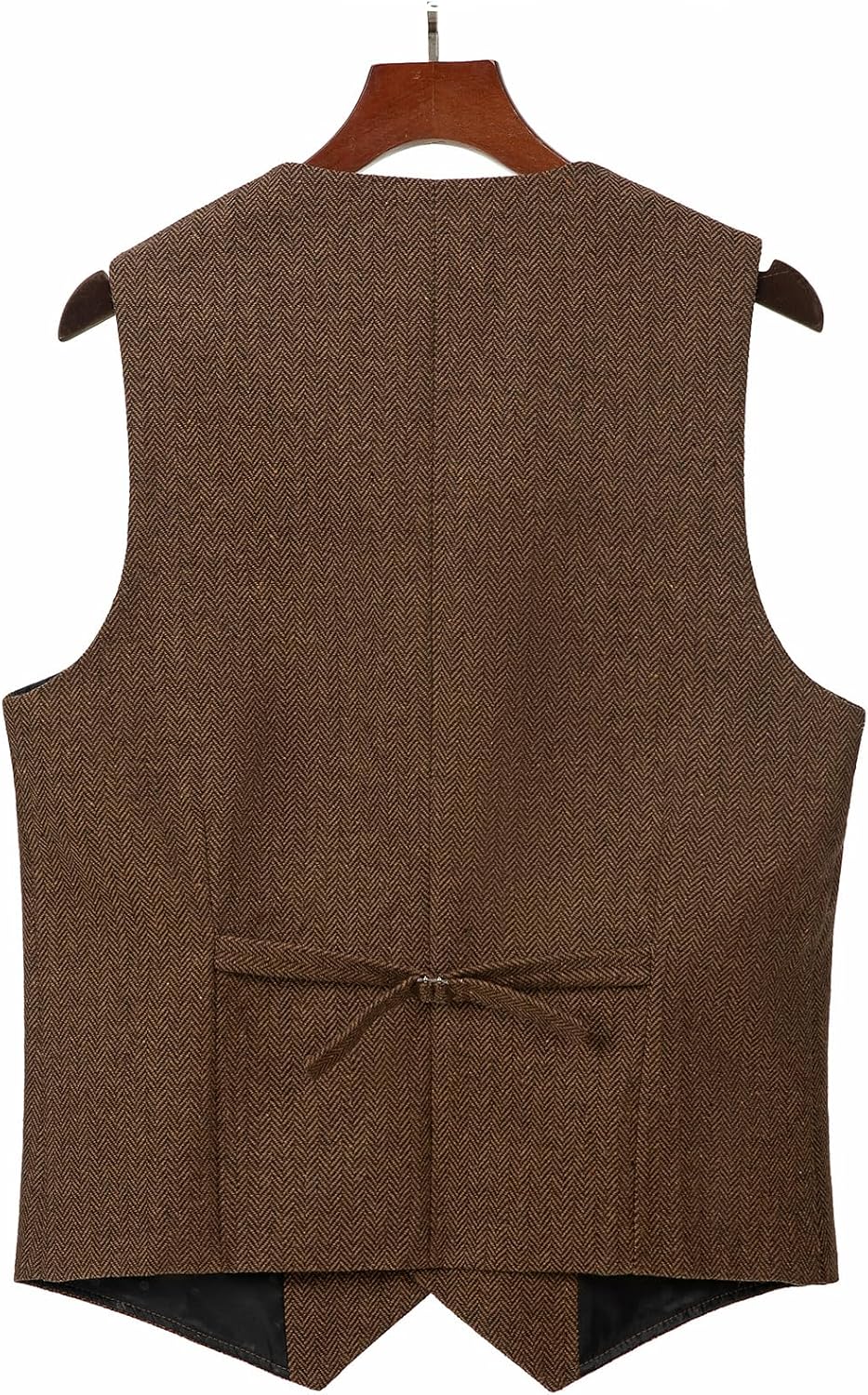 Detalle de AeoTeokey Classic Wool Tweed Waistcoat – Herringbone Vest for Formal Wear