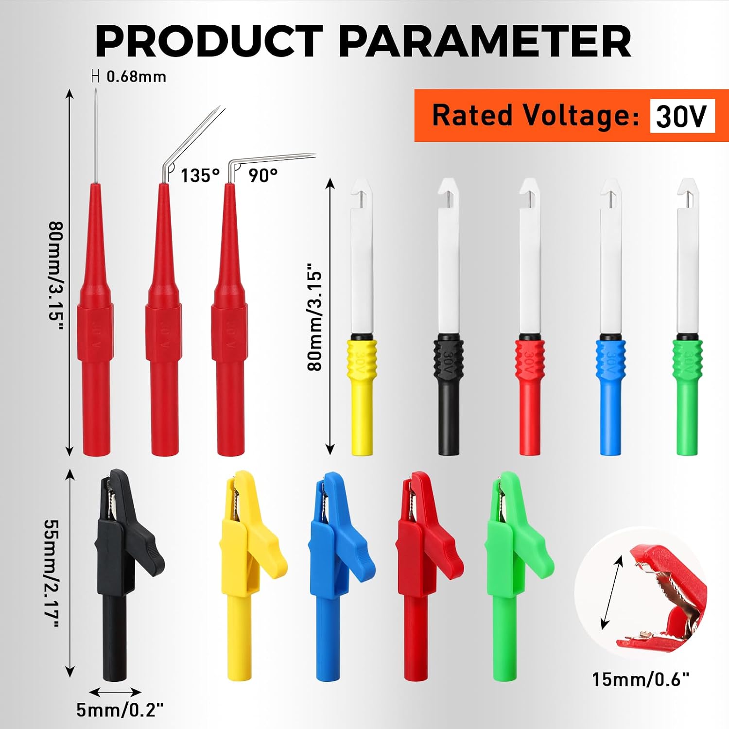 Thumbnail 1 de HORUSDY 86845 30-Piece Back Probe Kit with Multimeter Leads and Piercing Probes