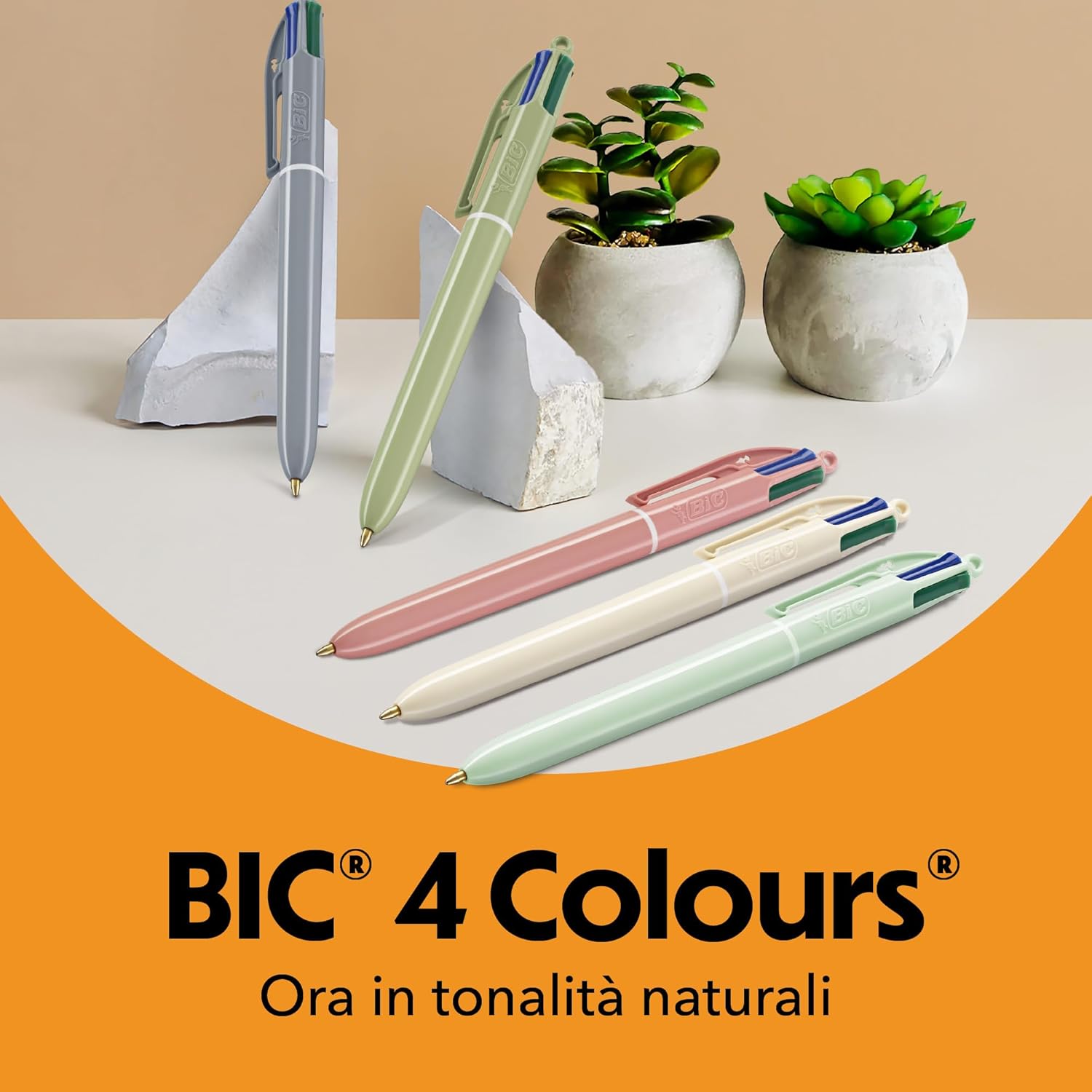 Thumbnail 1 de BIC 4 Colours Mineral Tones – Penne a sfera con punta media da 1 mm, pacco da 5 fusti assortiti