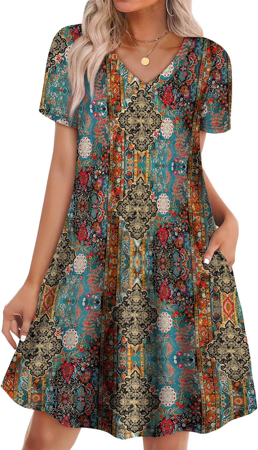 Detalle de WIHOLL Dresses for Women T Shirt Dress S-4XL