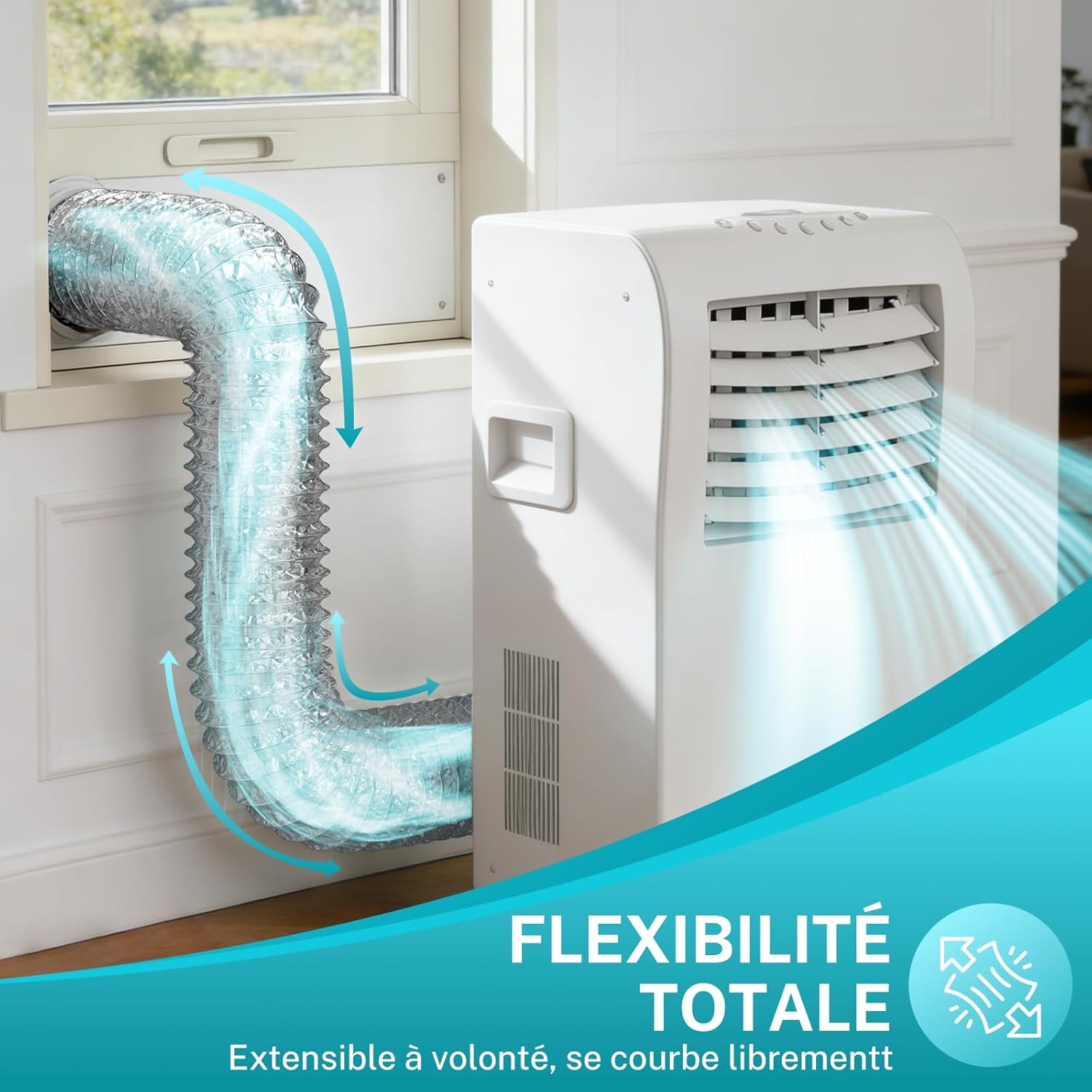 Detalle de HG Power Tuyau de Ventilation Flexible 150 mm x 2 m – Conduit d'Air en Feuille d'Aluminium Épaissie pour Sèche-Linge, Extracteur d'Air, Chauffage et Climatisation