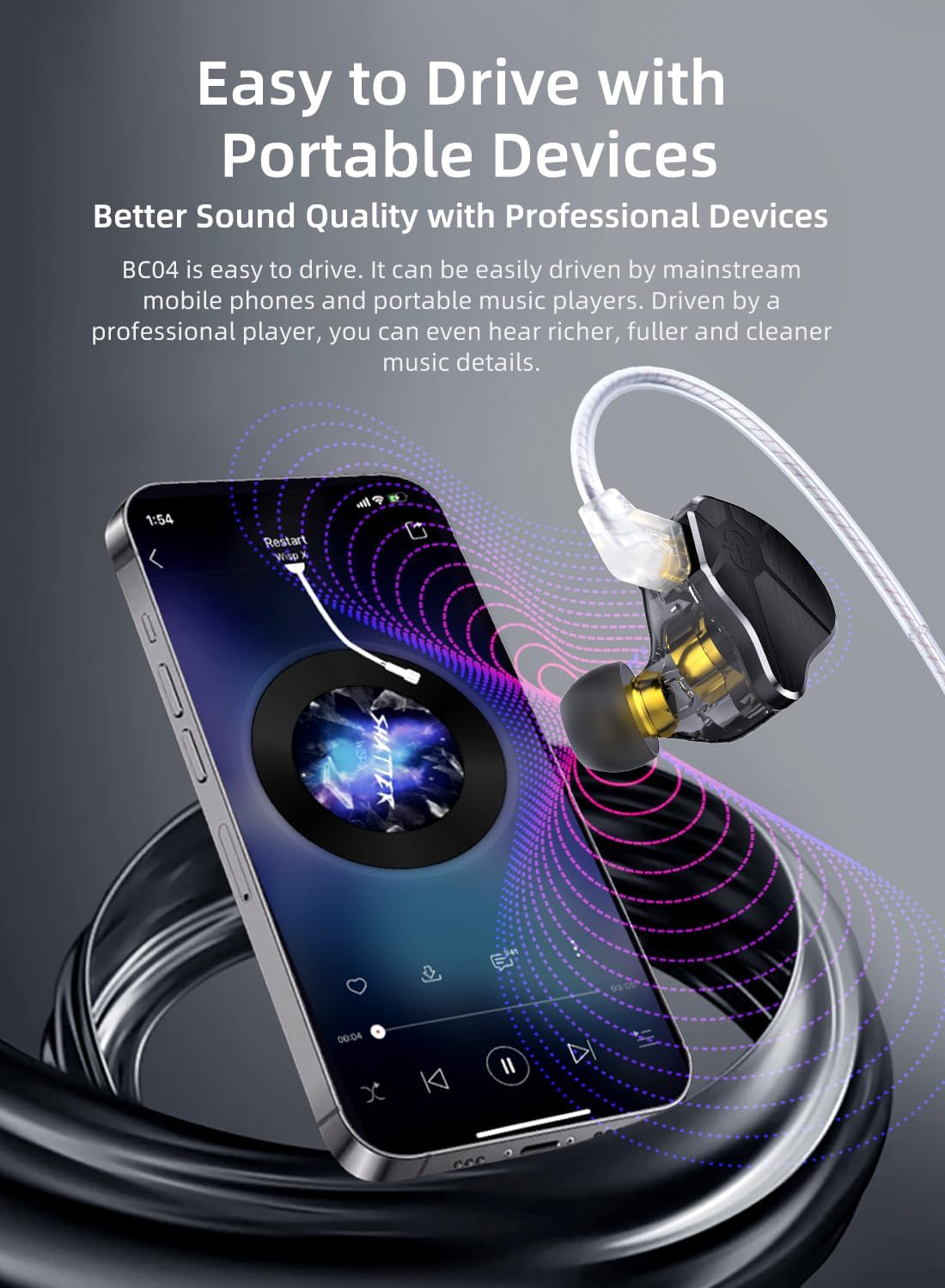 Thumbnail 5 de Yinyoo CCZ BC04 IEM: Hybrid DD+BA In-Ear Monitors with Detachable 2PIN Cable