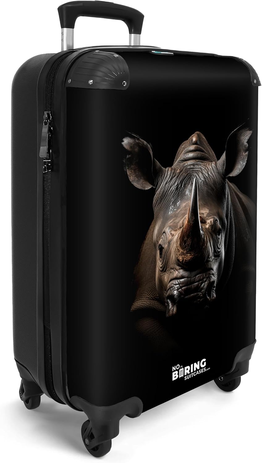 Detalle 2 de NoBoringSuitcases.com Maleta de Cabina Rinoceronte 🦏 10kg Negros