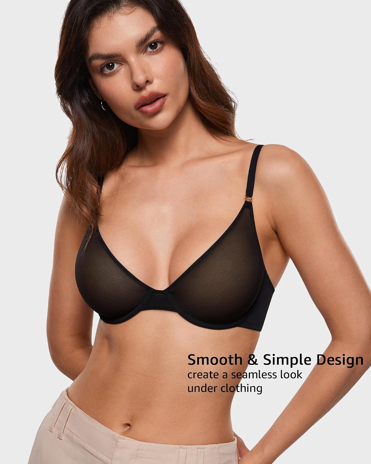 Detalle 2 de INLYRIC Soutien Gorge Transparent Décolleté Plongeant 🎀