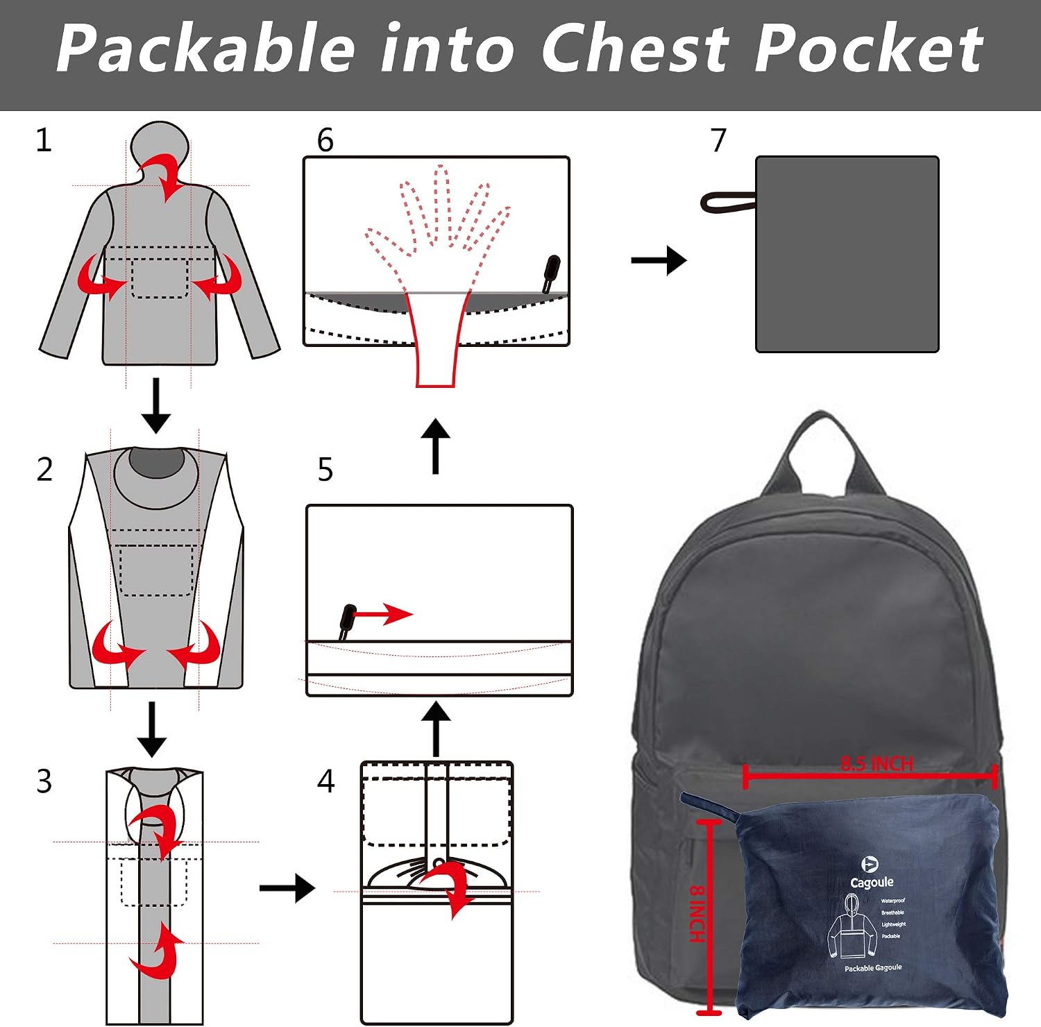Thumbnail 6 de Outdoor Ventures rain jacket with hood