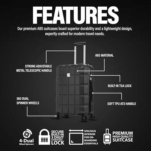 Thumbnail 1 de ATX Luggage Medium 65L Suitcase with 4 Dual Spinner Wheels and TSA Lock