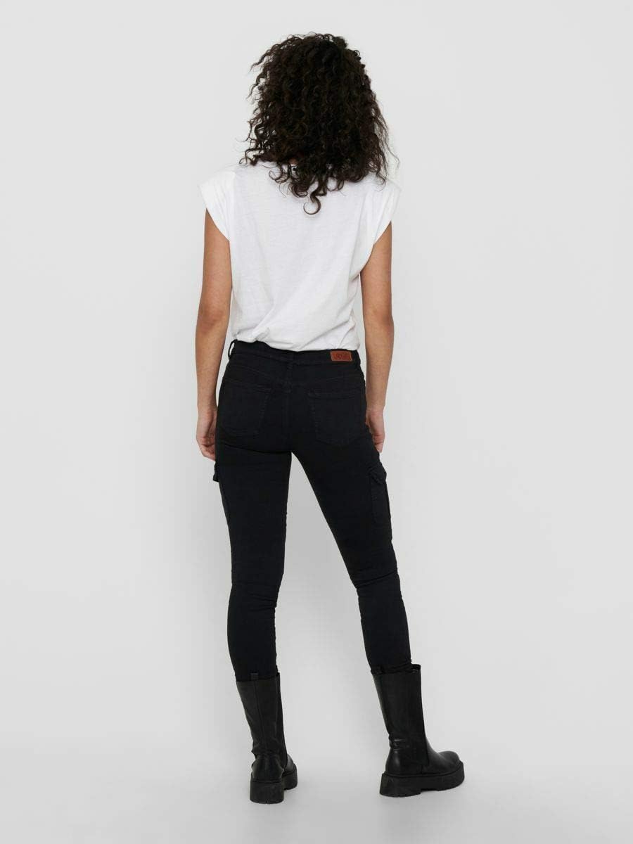 Detalle de ONLY Cargo Trousers ONLMISSOURI Slim Fit Cargo: pantaloni cargo lunghi al polpaccio con tasche multiple