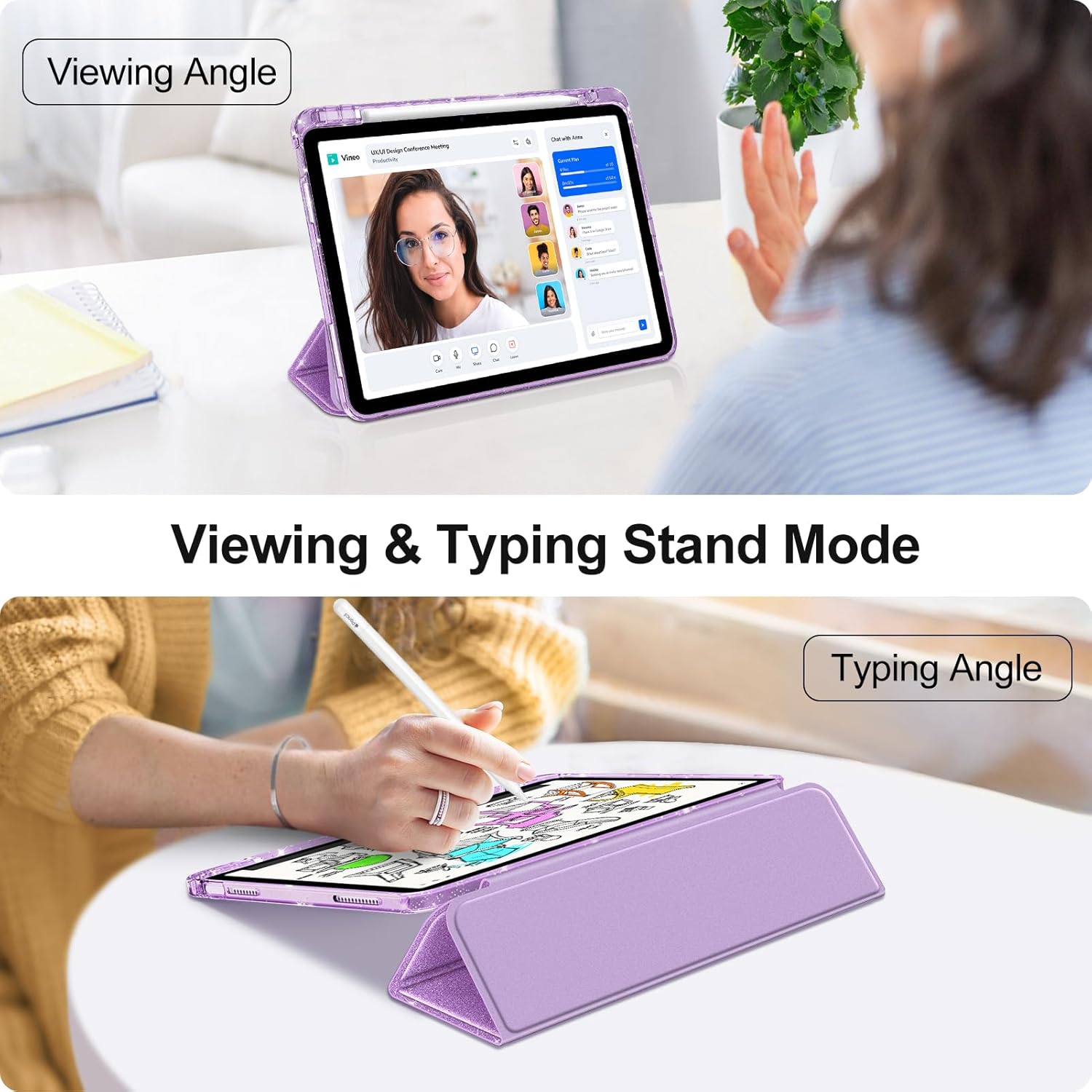 Thumbnail 4 de FINTIE Glitter Case for iPad Air 11-inch (M4/M3/M2) and iPad Air 5th Gen 10.9" (Purple)