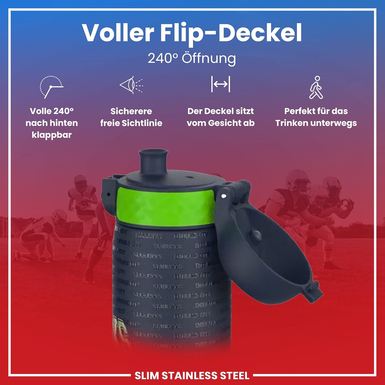 Thumbnail 4 de ion8 NFL Edelstahl-Trinkflasche đ„€