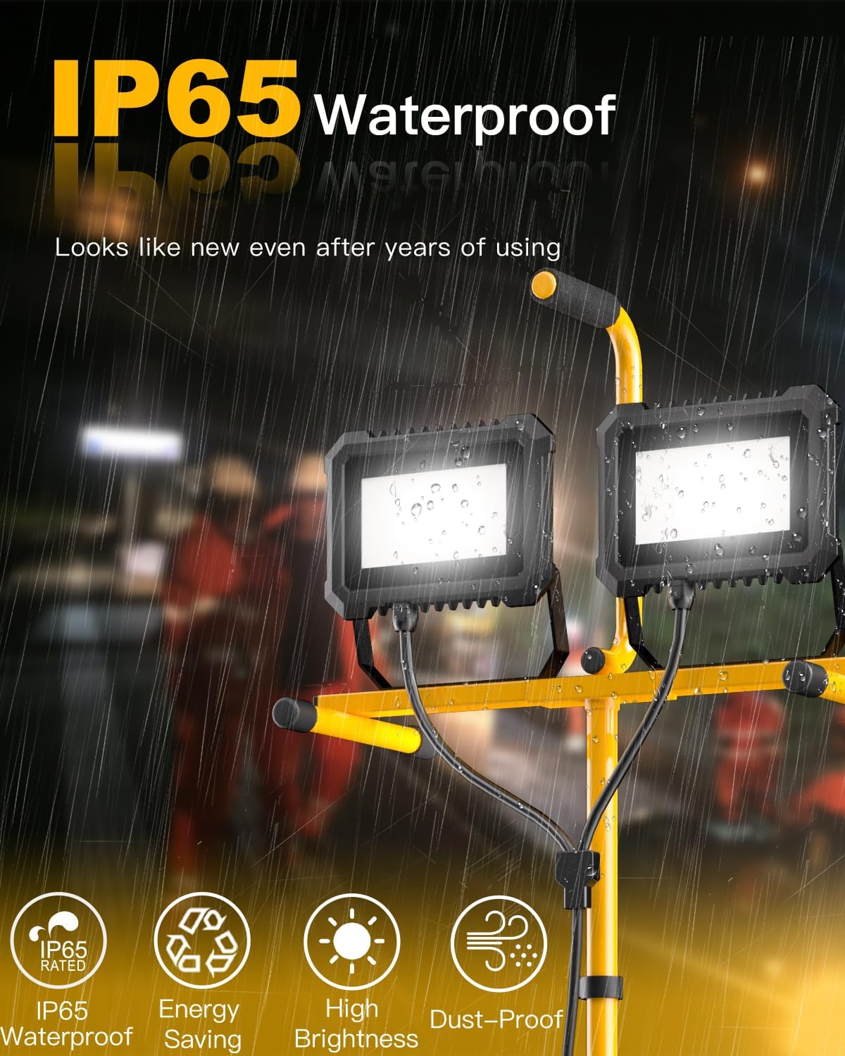 Thumbnail 6 de JC-LGL RMS-L231180 80W Dual-Head LED Work Light, 10,000 Lumens, IP65