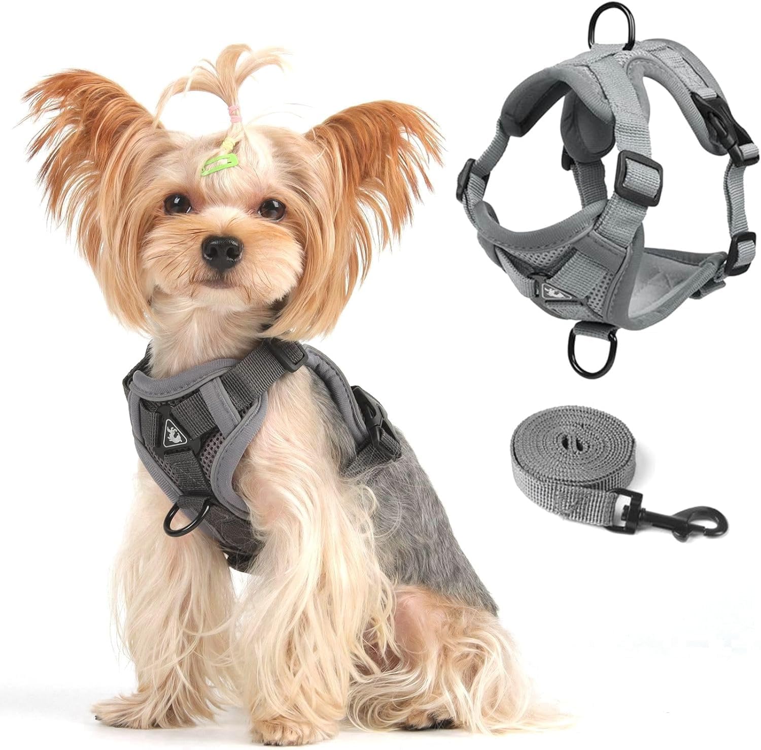 Detalle de skmeditec SKCA-CDHarness-Gray-S Cat Harness and Leash Set with Reflective Mesh Vest