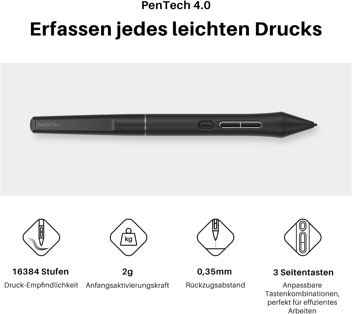 Thumbnail 3 de HUION Kamvas 13 Gen 3 Grafiktablett mit Display (13,3 Zoll, PenTech 4.0) – Anti-Glare Glas, 5 Drucktasten, Dual Dial