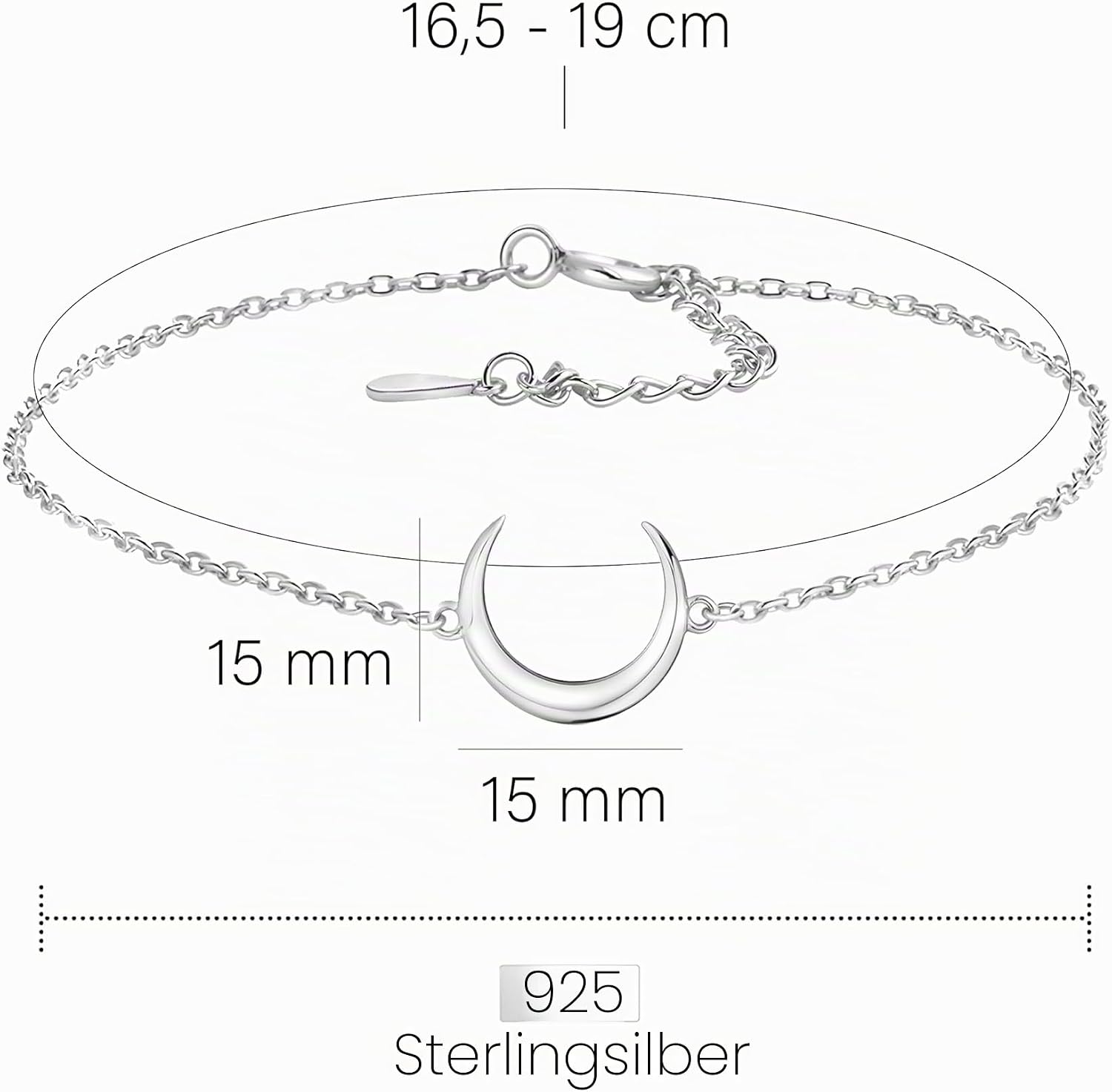 Detalle 2 de Sofia Milani Damenarmband 925 Silber mit Mondanhänger – 30220