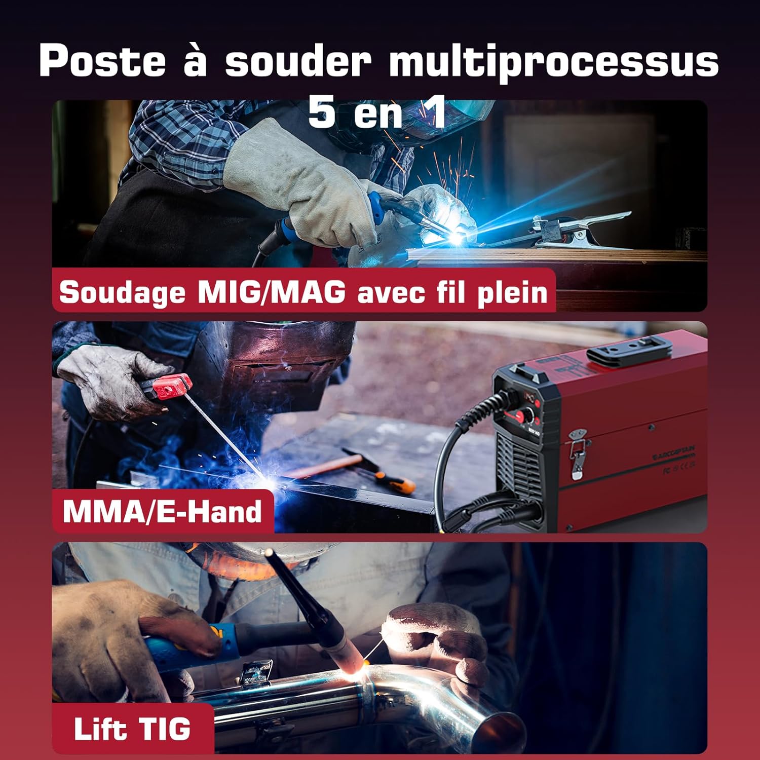 Thumbnail 2 de ARCCAPTAIN Poste à souder MIG MAG 5 en 1 140 A