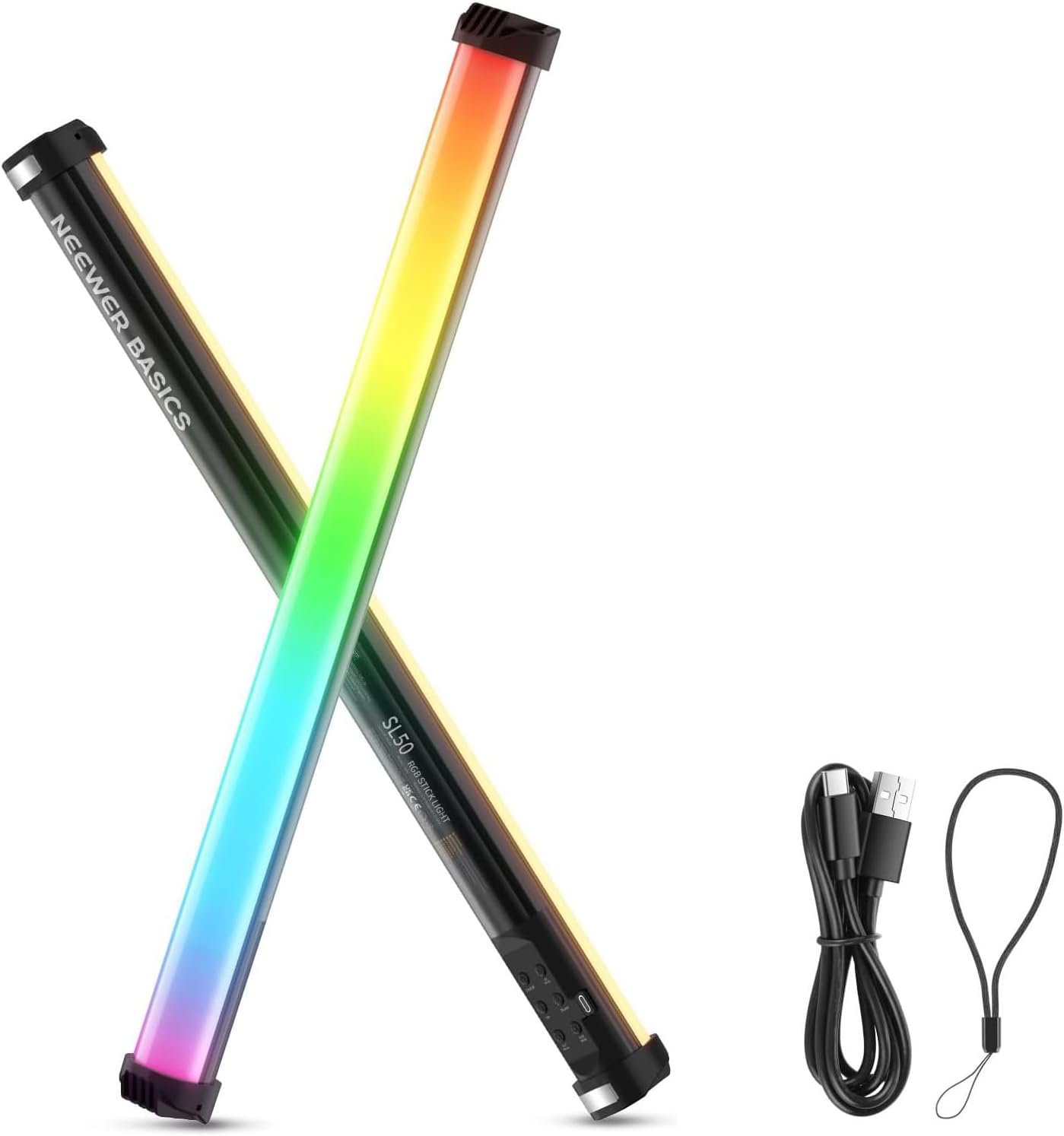 NEEWER BASICS SL50 21" Magnetic RGB Light Wand — CRI95, 14W, 4000mAh