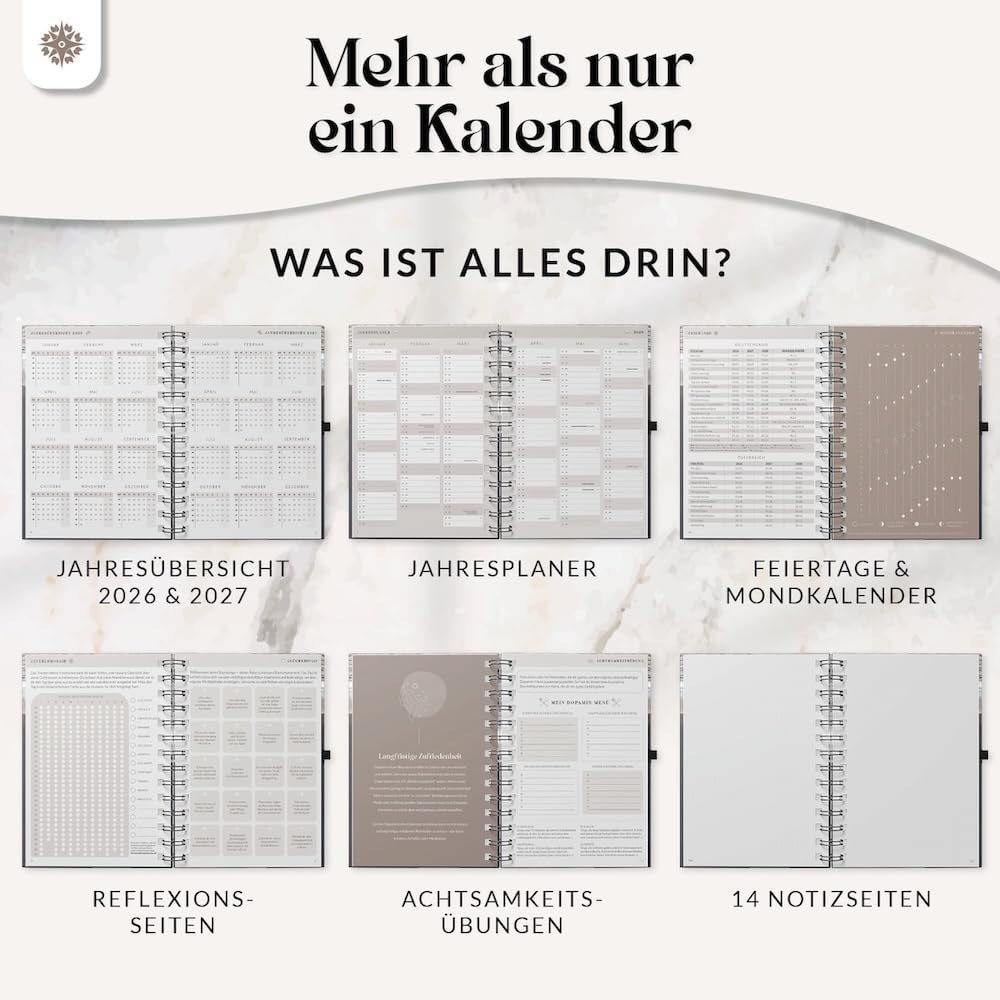 Thumbnail 4 de Lebenskompass Ringbuch Kalender 2026 A5 📘