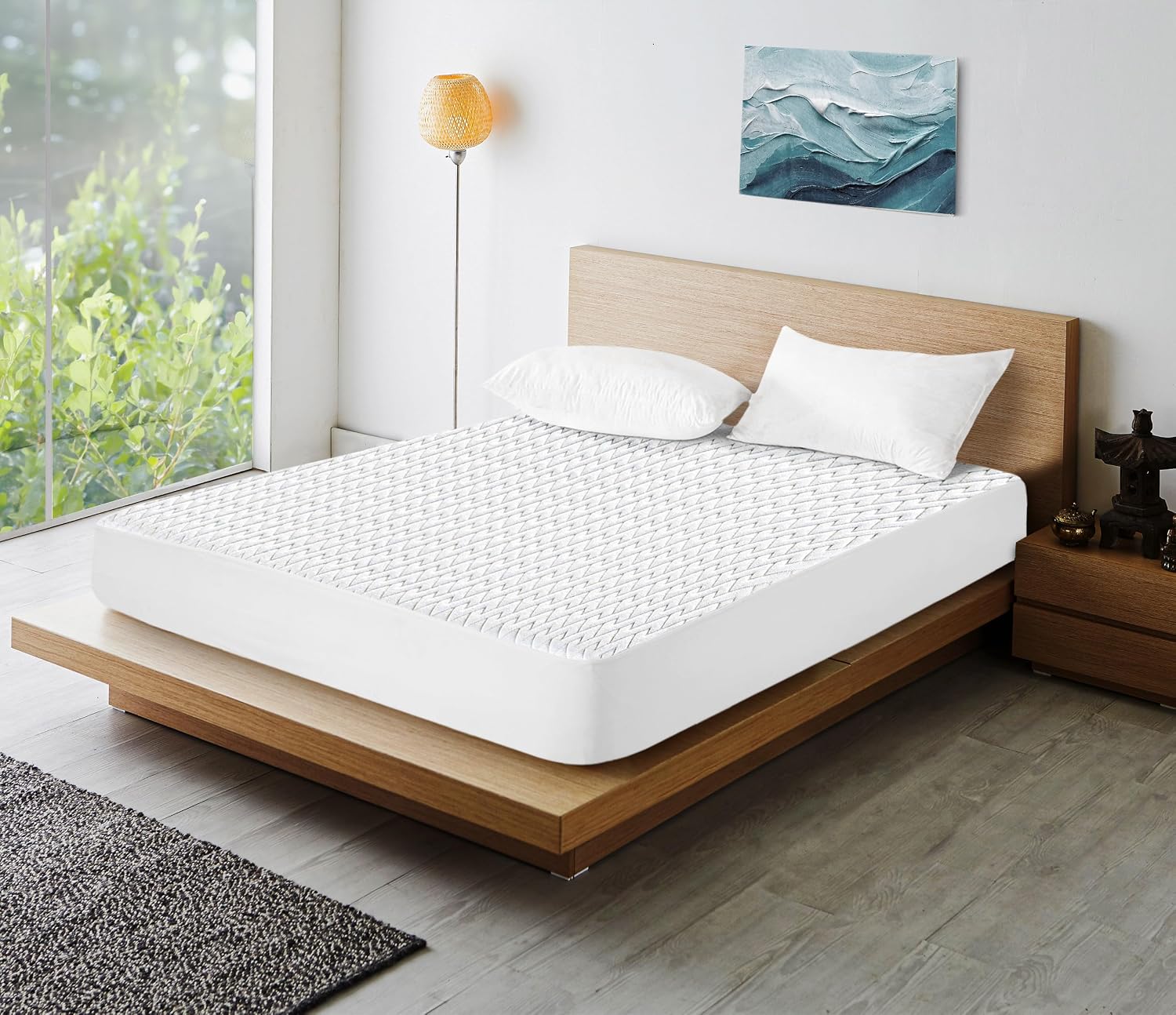 Detalle 2 de Coprimaterasso Impermeabile Utopia Bedding 90 x 200 cm – Design Zigzag e Tessuto 3D Morbido