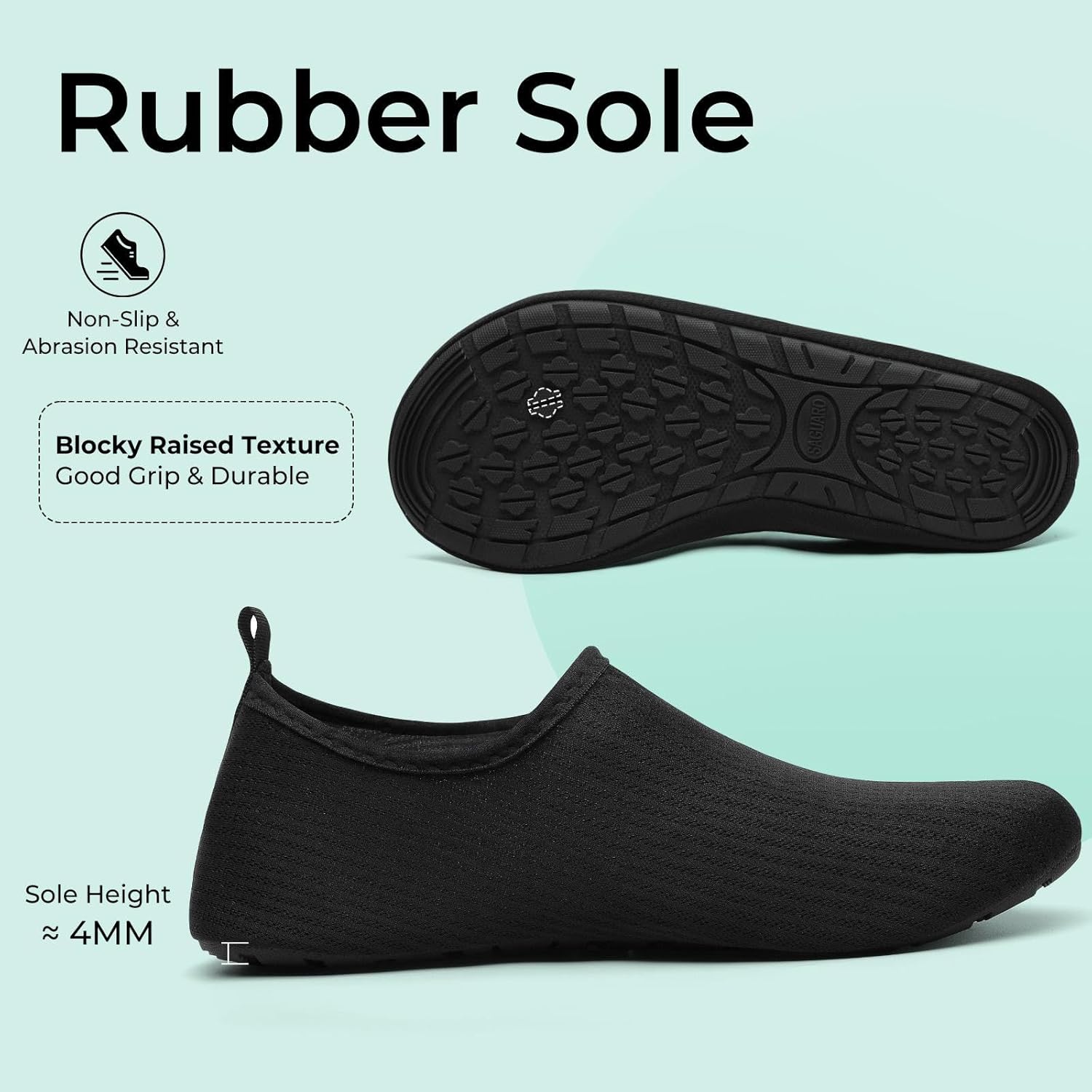 Detalle de SAGUARO Badeschuhe Herren – Wasserschuhe Schnelltrocknend, Aquaschuhe für Damen & Herren, Gr. 37–47