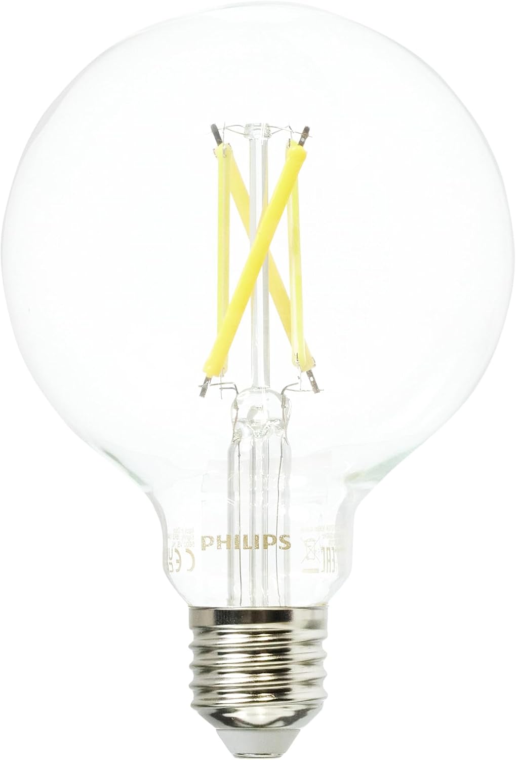 Detalle de Philips 929003010901 Globe LED-filamentlamp E27, dimbaar, transparant, 2700 K