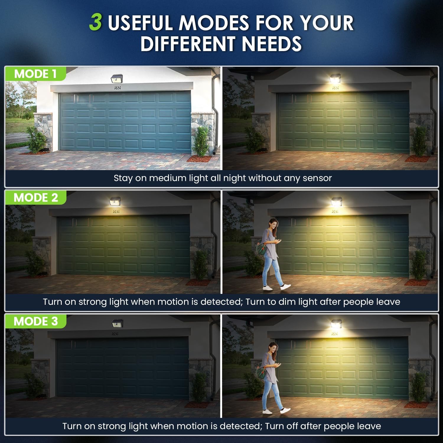 Thumbnail 4 de CLAONER Solar Motion Sensor Lights, 126 LEDs