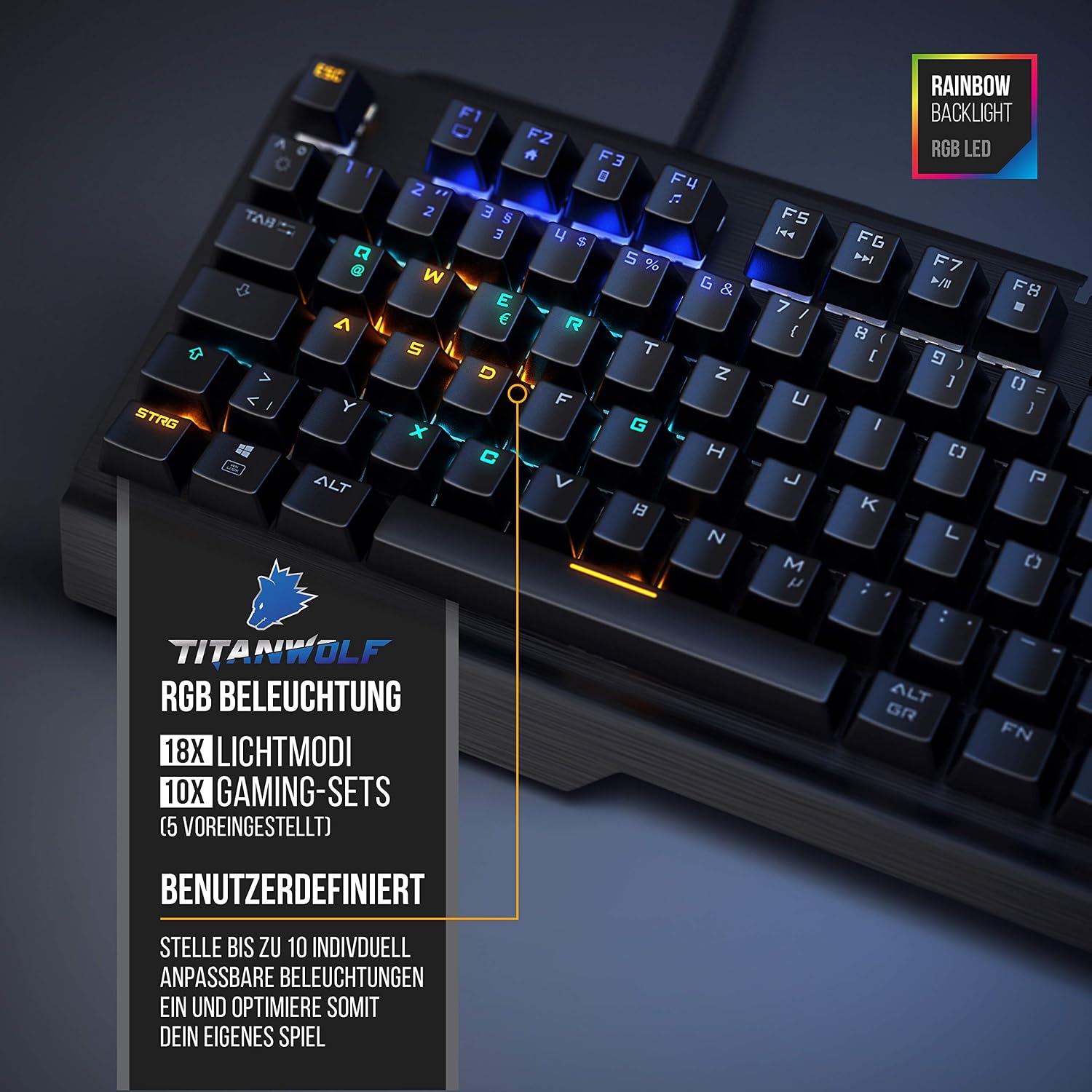 Thumbnail 5 de CSL-Computer Titanwolf Alumar mechanische Tastatur